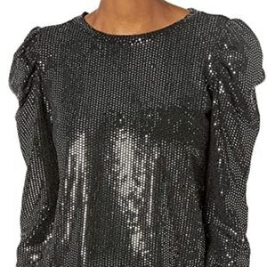 BB DAKOTA sparkle puff shoulder top